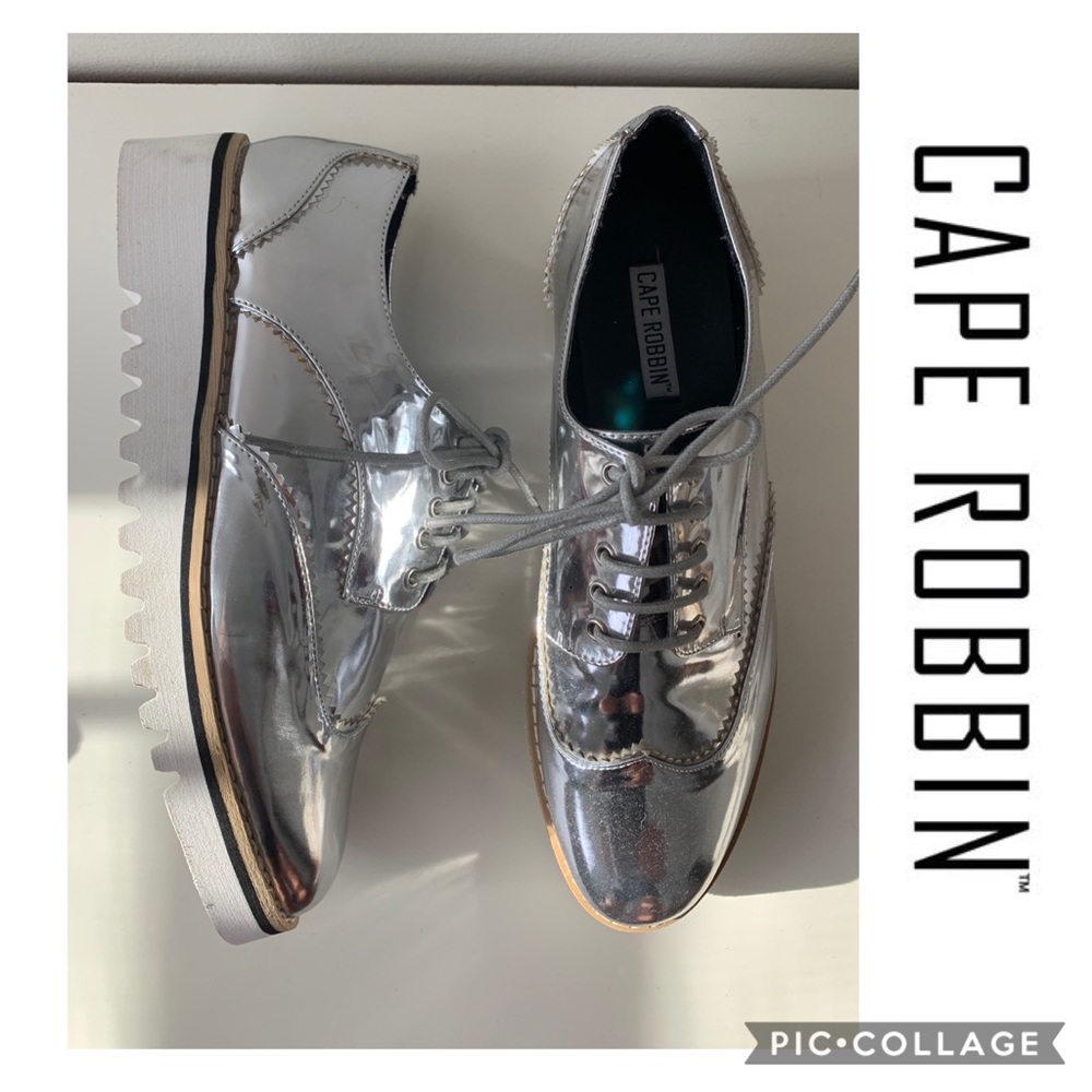 Silver Oxford shoes